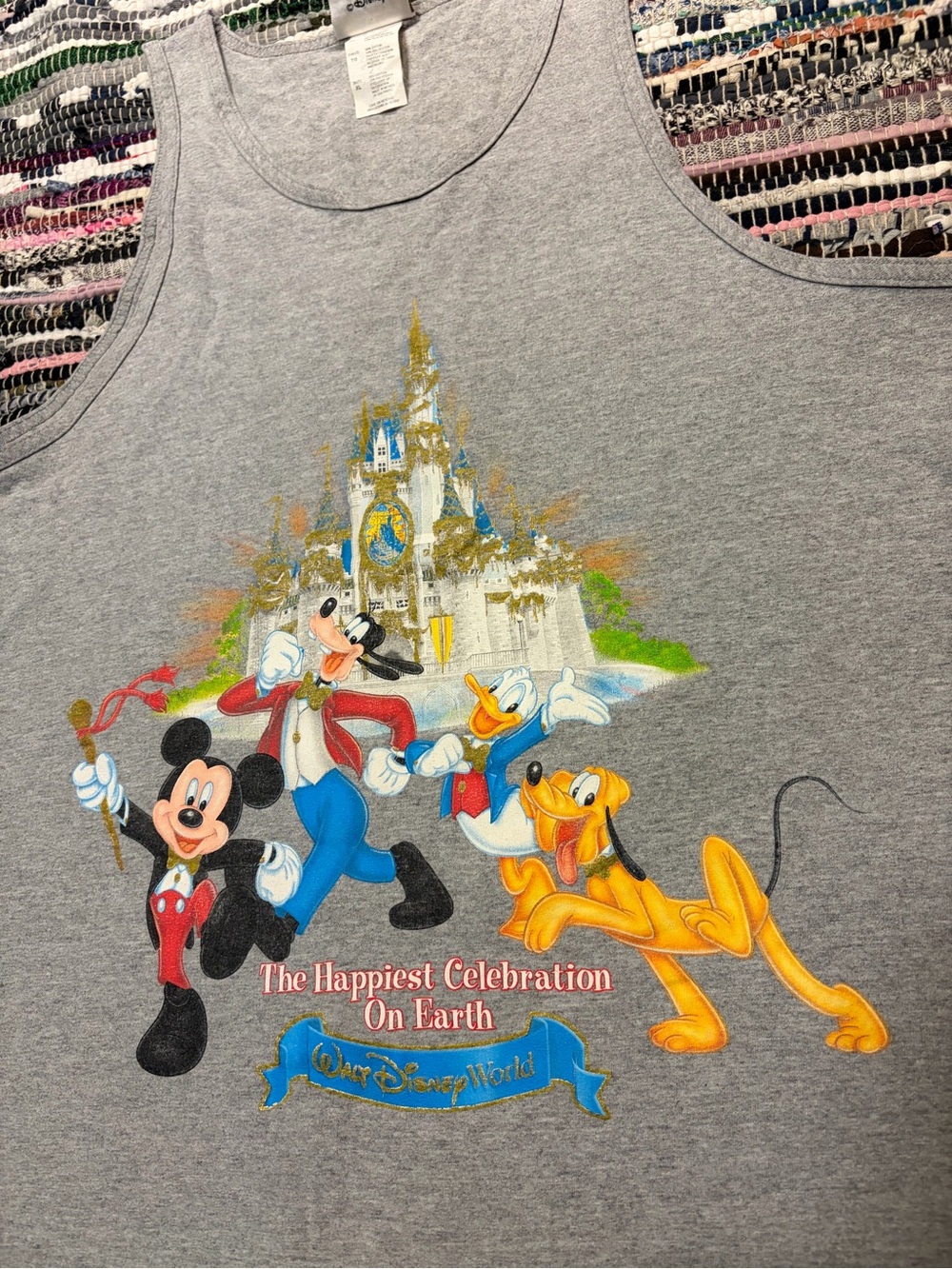 Vintage Disney Designs Walt Disney World Castle T-shirt Mickey Size XL Gray Tank